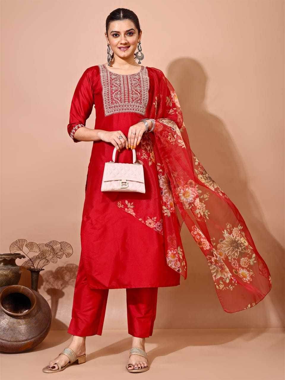 Silk Embroidered Kurti - MYLUXURY LANE ENTERPRISE